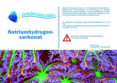 Coral Reef Natriumhydrogencarbonat - 5kg Beutel zur Erhöhung des KH-Wertes