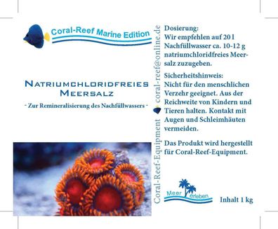 Coral Reef Natriumchloridfreies Meersalz 20kg Sack Salz Meerwasser Aquarium