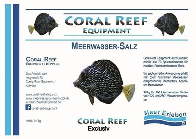 Coral Reef Exclusiv Natursalz 25kg Karton Meerwasser Salz für Korallenaquarien
