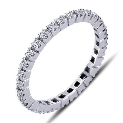 0,58 Carat Diamant rundum Memoire Eternity Ring Anniversary in 14 Karat Weißgold