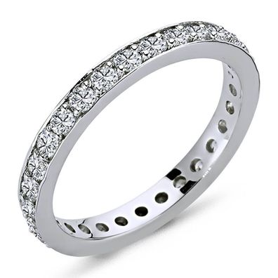 1,02 Carat Diamant rundum Memoire Eternity Ring Anniversary in 14 Karat Weißgold