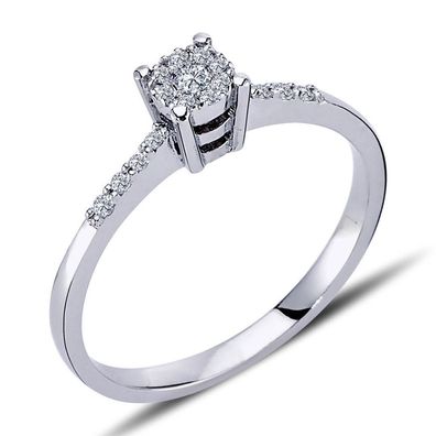 Diamant Solitär EinStein Ring mit 0,30 Carat Effekt Brillant-Schliff Antragsring