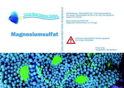 Coral Reef Magnesiumsulfat 5kg Beutel zur Erhöhung des Magnesiumwertes