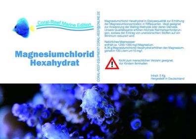 Coral Reef Magnesiumchlorid Hexahydrat 5kg Beutel Erhöhung des Magnesiumwertes