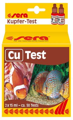 Sera Cu Kupfer-Test 2x 15ml - ca. 50 Tests Wassertest Aquarium - MHD 04/20