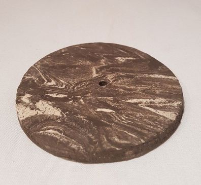 Dekobaum Platte schwarz/ weiß Ton 8,5cm für Garnelenbäume, Wurzeln, Deko Aquarium