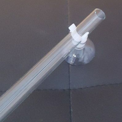 5x Futterrohr aus Glas 10/12mm L: ca. 300mm + 5x Saugnapf Sauger Garnelenfutter