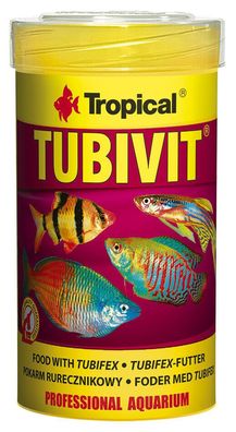 Tropical Tubivit - Flockenfutter Tubifex + Chironomus-Larven für Fische 100ml