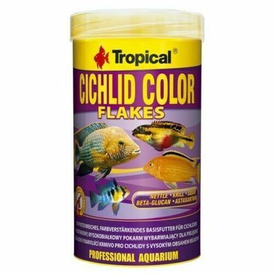 Tropical Cichlid Color Flakes 250ml Farbverstärkendes Futter Cichliden MHD 07/20