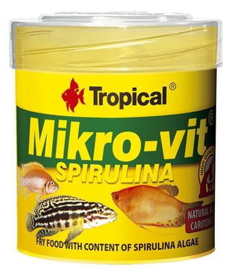 Tropical Mikro-Vit Spirulina 50ml - Aufzuchtfutter für Zierfische Zucht Aquarium