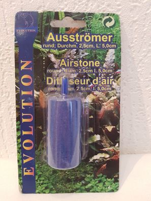 Evolution Sprudelstein Ausströmer rund 50x25 mm blau Aquarium