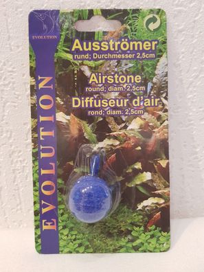 Evolution Sprudelstein Ausströmer Kugel 2,5cm blau Aquarium