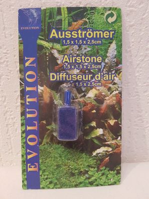 Evolution Sprudelstein Ausströmer rechteckig 1,5x1,5x2,5cm blau Sauerstoff