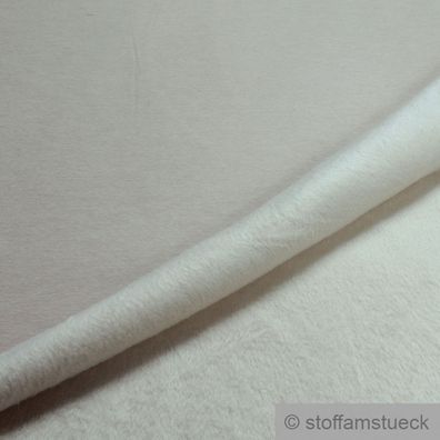 0,5 Meter Stoff Baumwolle Polyester Elastan Alpen Sweat Jersey creme flauschig