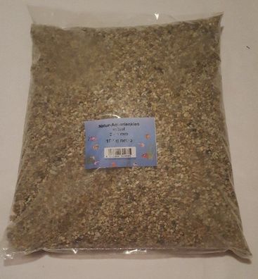 Natur Aquarienkies mittel 10kg - 2-4mm Aquariumkies - Bodengrund für Aquarien