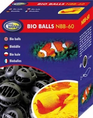 Aqua Nova Bio Balls 60 Stück Filterbälle Filterkugeln Filter Außenfilter Aquarium