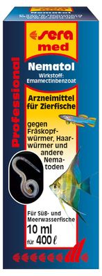 Sera med Nematol 10ml - gegen Fräskopfwürmer, Haarwürmer + Nematoden Aquarium