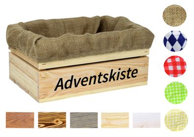 Holzkiste mit Aufdruck Adventskiste - Stiege Steige Geschenkverpackung Präsentkorb