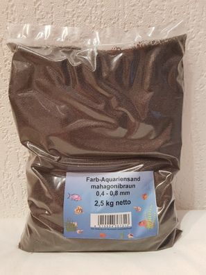 Farb Aquariensand mahagonibraun braun 2,5kg 0,4-0,8mm Aquariumsand Aquarien TOP