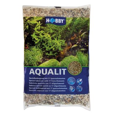 Hobby Aqualit 3 Liter Spezialbodengrund mit 17 Spurenelementen Kies Aquarium TOP