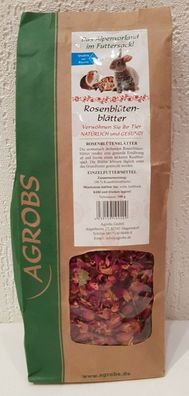 Agrobs Rosenblütenblätter 100g - Zusatzfutter für Nager + Schildkröten MHD 09/21