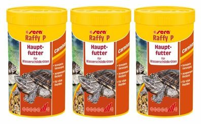 3x Sera reptil raffy P Hauptfutter - Wasserschildkröten + andere Reptilien 250ml