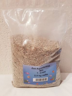 ZOO-Aquarienkies fein 1-2mm - 2,5 kg Aquariumkies für Aquarien Kies Aquarium TOP