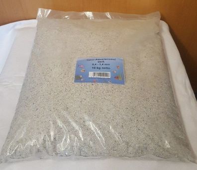 Natur Aquariensand weiß 10kg - 0,4-1,4mm Aquariumsand Bodengrund Sand Aquarien