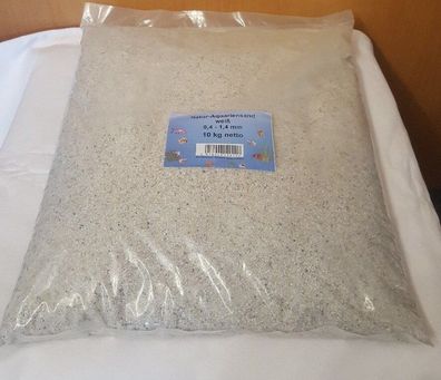 Natur Aquariensand weiß 10kg - 0,4-1,4mm Aquariumsand - Bodengrund für Aquarien