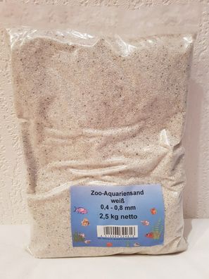 ZOO-Aquariensand weiß 2,5kg - 0,4-0,8mm Aquariumsand Aquarien Bodengrund TOP