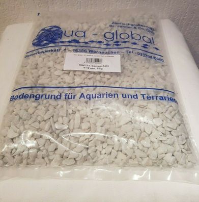 Carrara Splitt 5kg - 9-12mm Aquariumkies - Bodengrund für Aquarien Kies TOP