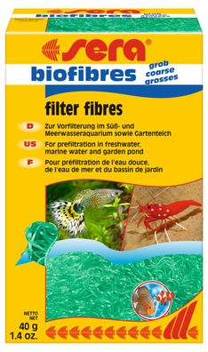 Sera biofibres grob 40g - zur Vorfilterung im Süß- + Meerwasseraquarium + Teich