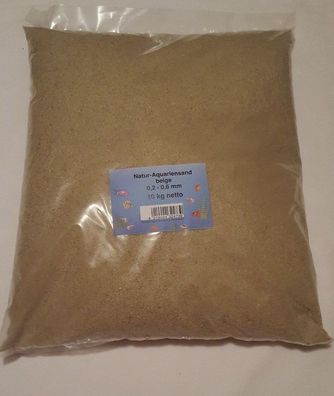 Natur Aquariensand beige 10kg - 0,2-0,6mm Aquariumsand - Bodengrund für Aquarien