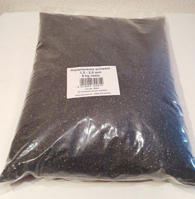 Aquarienkies natur schwarz 1,5-2,8mm Bodengrund 5kg Kies Aquarium TOP Deko