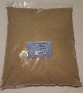 Natur Aquariensand beige 10kg - 0,2-0,6mm Aquariumsand Bodengrund Sand Aquarien