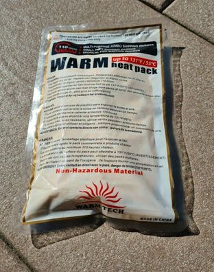 Warm Tech Heat Pack Wärmekissen bis zu 110 Stunden Heatpack Stoff ca. 400g TOP