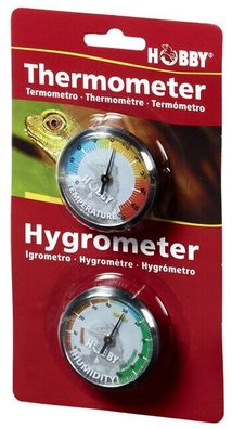 Hobby Hygrometer / Analoges Thermometer selbstklebend Terrarium Terraristik