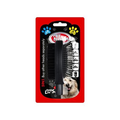 Ersatz Aufsatz Hunde 2 in 1 Bürste Borsten Stift M 9,5cm rot-schwarz Hund