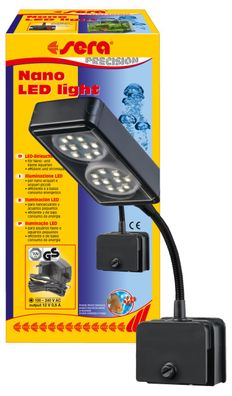 Sera Nano-LED light Lampe schwarz - Klemmlampe Aufsteckleuchte Aquarium 2x2 Watt