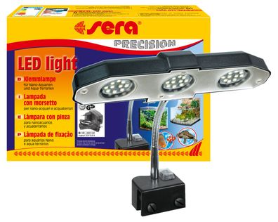 Sera LED light Lampe schwarz - Klemmlampe Aufsteckleuchte Aquarium 3x2 Watt