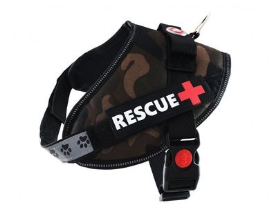 Hunde Nylon Rescue+ Geschirr Camouflage S 45-55cm verstellbar Hund Zubehör
