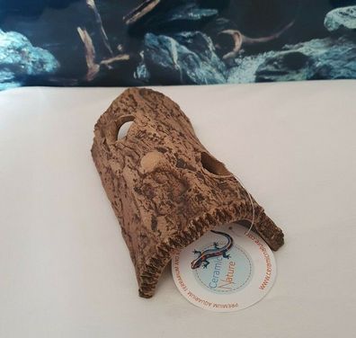 Baumstamm wooden pattern S 15cm Baumoptik Höhle Welse Laichhöhle Krebse Ton Deko