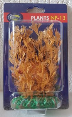 künstliche Aquarium Pflanze orange 13cm - Deko Pflanzen Wasserpflanzen Plastik