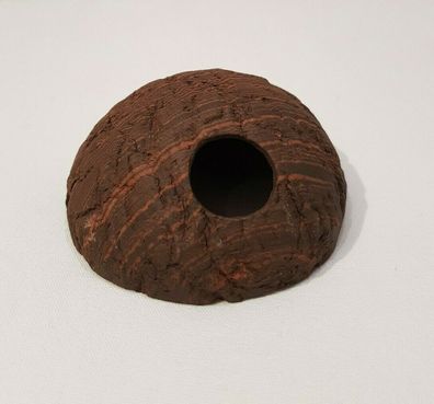 Iglu Laichhöhle 8cm rot/ schwarz Rindenoptik Tonhöhle Barsche Cichliden Krebse