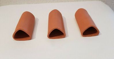 3x Welshöhle Laichhöhle 10cm Terrakotta Tonhöhle stollenform für Welse Aquarium