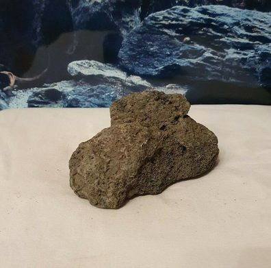Lavastein schwarz 15x7x9cm Lava - 565g Stein für Welse, Fische, Aquarium