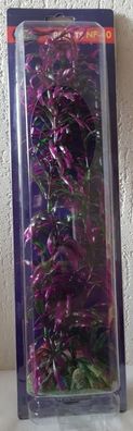 künstliche Aquarium Pflanze lila-grün 40cm Deko Pflanzen Wasserpflanzen Plastik