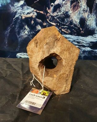 Hobby Lava Stein 3 Loch 12x12x16cm Stein für Welse, Fische, Aquarium, Deko