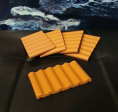 3x Nano Pflanzplatte "Wave" terra - 4,8 x 8,3cm Ton Deko Ziegelbrücke Aquarium