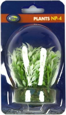 künstliche Aquarium Pflanze weiß rund 4cm - Deko Pflanzen Wasserpflanzen Plastik